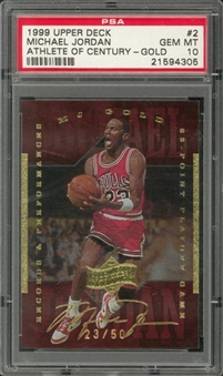 1999/2000 Upper Deck "Athlete of the Century - Gold" #2 Michael Jordan (#23/50) – MJs Jersey Number! – PSA GEM MT 10 "1 of 1!"